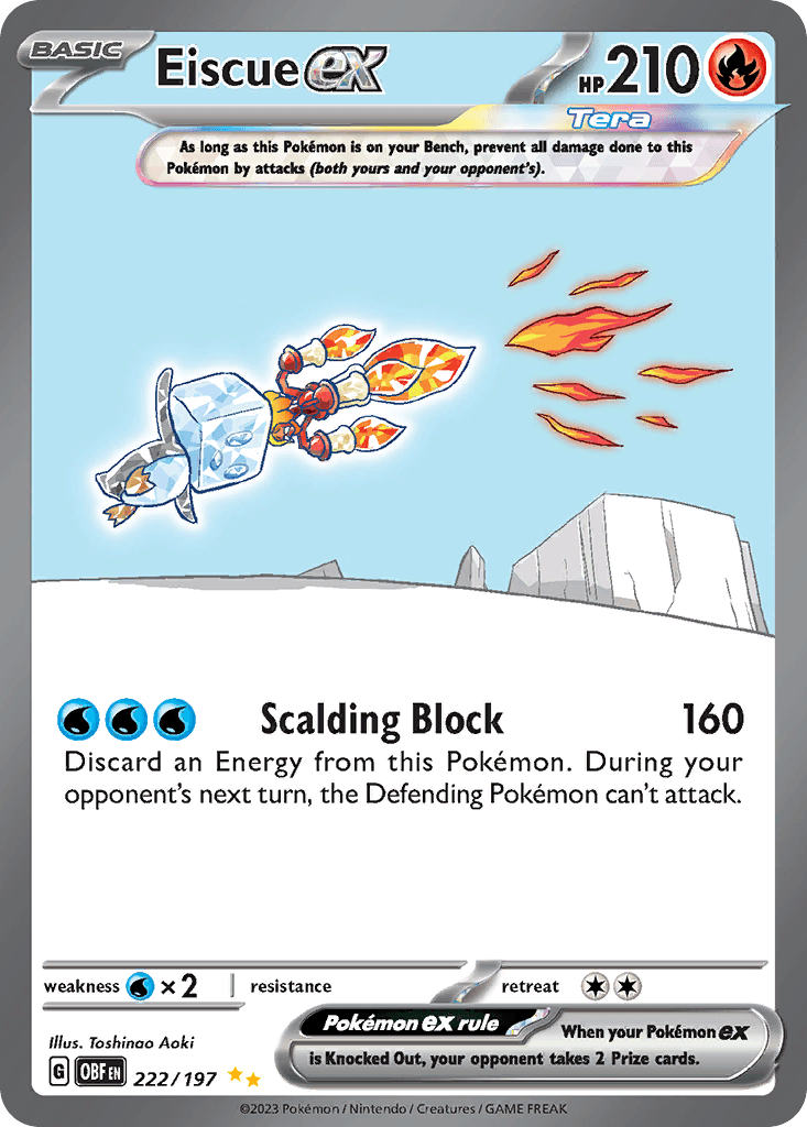 Eiscue ex Special Illustration Rare from Pokemon Obsidian Flames.