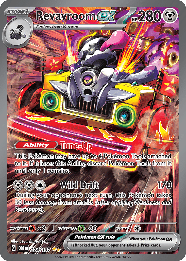 Revavroom ex Special Illustration Rare from Pokemon Obsidian Flames.