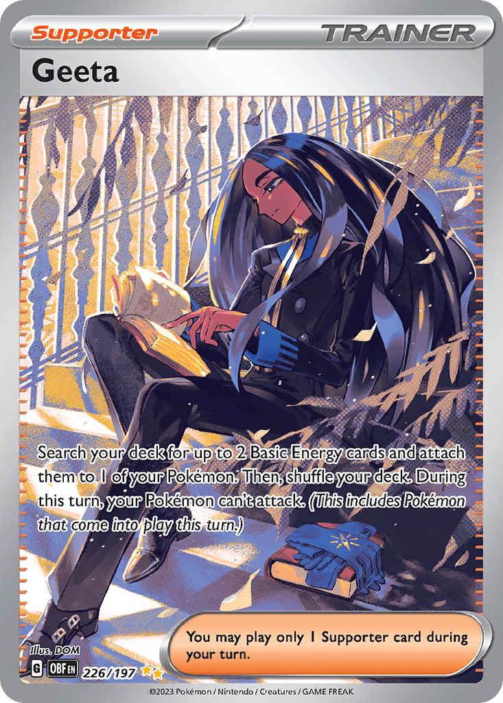 Geeta Special Illustration Rare from Pokemon Obsidian Flames.