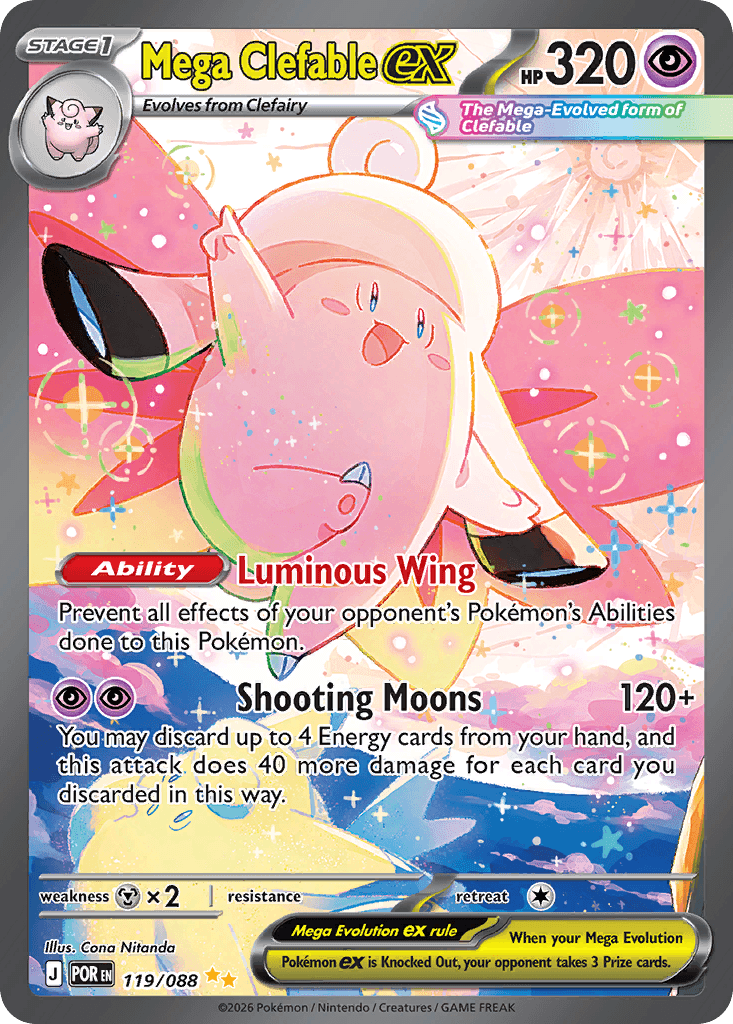 Mega Clefable ex Special Illustration Rare 119/088 from Pokemon Perfect Order.