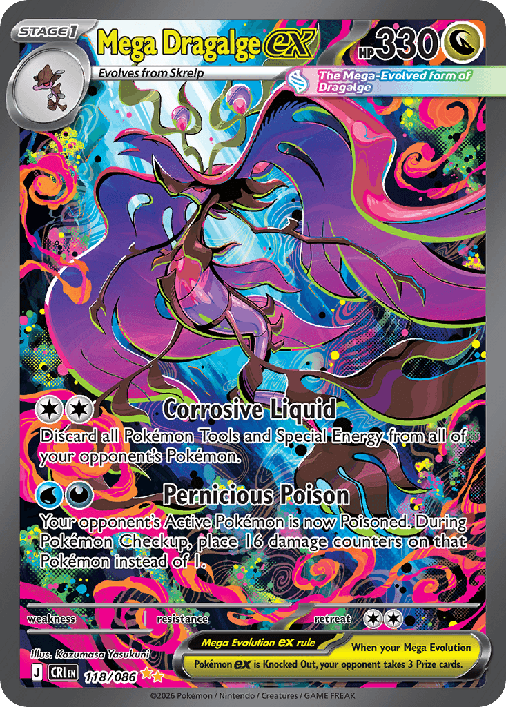 Mega Dragalge ex Special Illustration Rare 118/086 from Pokemon Chaos Rising.