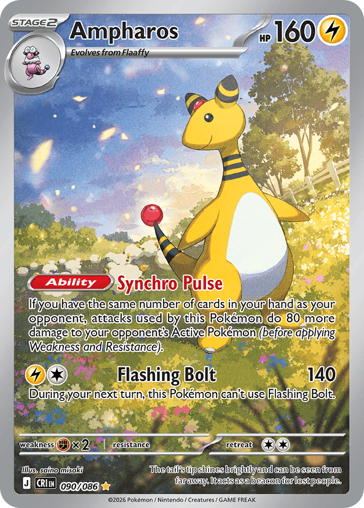 Ampharos Illustration Rare 090/086 from Pokemon Chaos Rising.