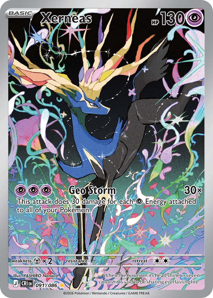 Xerneas Illustration Rare 091/086 from Pokemon Chaos Rising.
