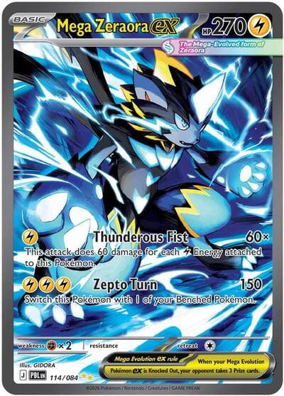 Mega Zeraora ex 114/084 from Pokemon Mega Evolution Pitch Black.