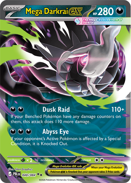 Mega Darkrai ex 048/084 from Pokemon Mega Evolution Pitch Black.